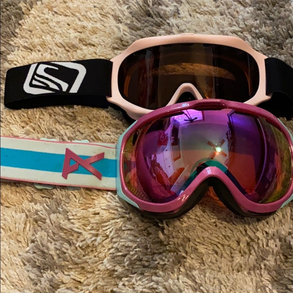 Two pairs of Women’s ski goggles